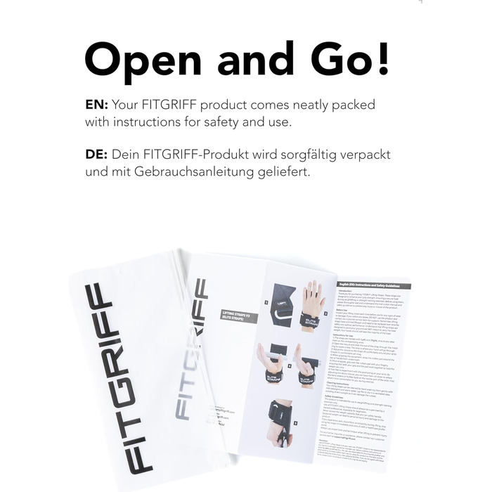 Фітнес-ремні Fitgriff® Elite Straps 2.0 для силових тренувань - Bodybuilding, Fitness, Gym - підходять для жінок та чоловіків, чорний, M/L