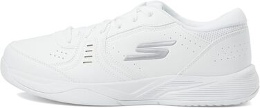 Кросівки для піклболу Skechers Viper Court Smash для жінок, біло-сріблясті, для залів та відкритих майданчиків, Relaxed Fit