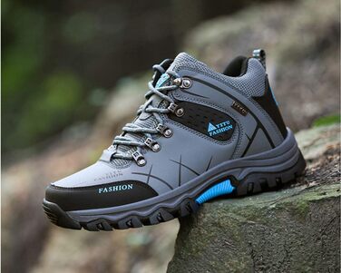 Чоловічі трекінгові черевики для хайкінгу та бігу, чорно-сі, розмір 44 EU, водонепроникні