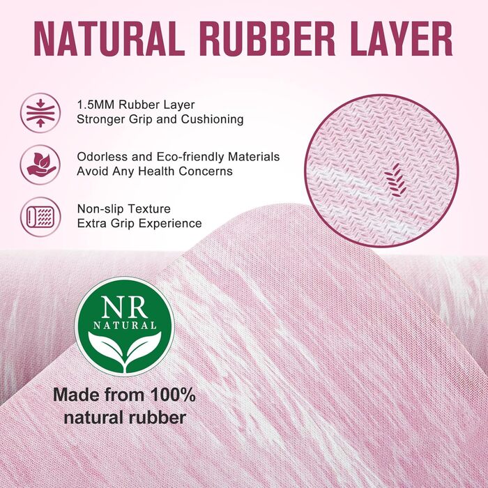 Килимок для йоги Marjar з неслизьким покриттям, фітнес-килимок для занять спортом, 183 x 61 x 0.6-1 см, рожевий