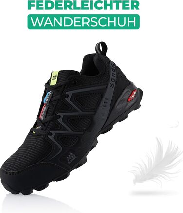 Черевики для піших прогулянок для жінок та чоловіків, трекінгові, туристичні, чорні та сірі, розмір 37 EU