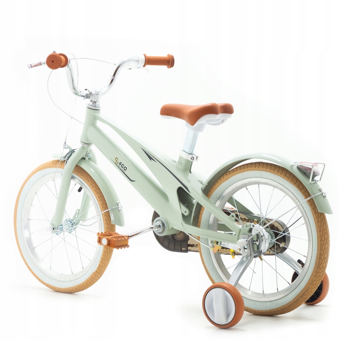 Дитячий велосипед 16 дюймів із бічними колесами, м'ятний, легкий