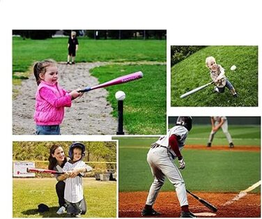 Алюмінієва біта для бейсболу 34 дюйми (86.4 см) багатоколірна, легка, для дорослих та молоді, сімейні ігри, блакитна