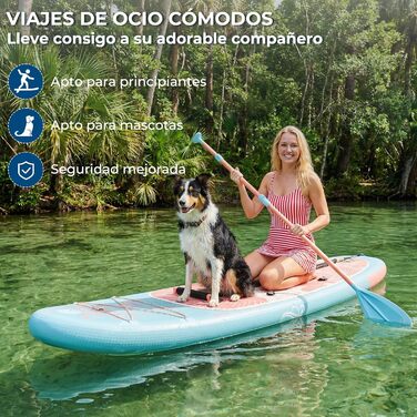 Надувний SUP борд Devoko 320x80x15 см з аксесуарами: для серфінгу, риболовлі, йоги, з кріслом для каякінгу. Синьо-рожевий