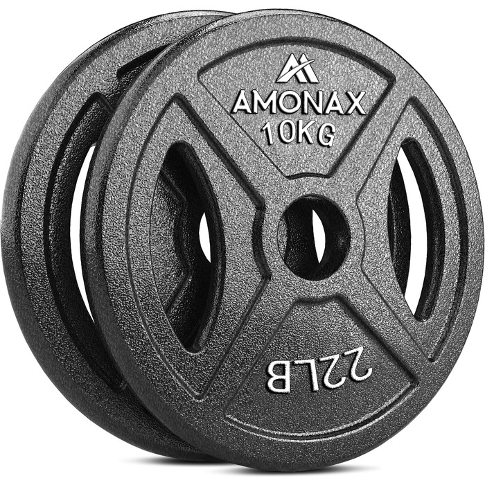 Набір металевих млинців Amonax 10 кг (2x5 кг), 50 мм, для штанги та гантелі, для силових тренувань і домашнього спортзалу