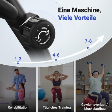 Велотренажер MERACH Liegeergometer для дому з 8 рівнями регулювання опору, Bluetooth, LCD-дисплеєм, датчиками пульсу та регульованою спинкою, чорний