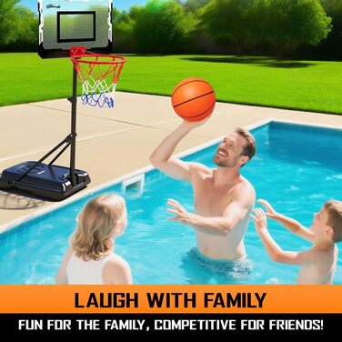Регульована баскетбольна корзина зі стійкою для дітей та підлітків, Outdoor/Indoor, Комплект з м'ячем та насосом