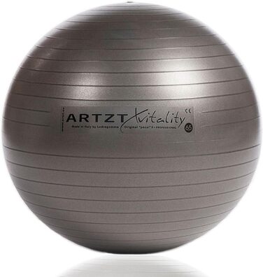 Гімнастичний м'яч ARTZT vitality Plus 65 см, антрацит, для фітнесу та реабілітації