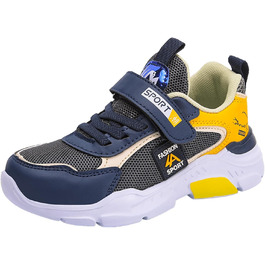 Дитячі спортивні кросівки для хлопчика Mesh, дихаючі, на липучці. Зручні кросівки для занять спортом, фітнесу, бігу та активного відпочинку. Легкі унісекс дитячі кросівки, розмір 31 EU, жовті.