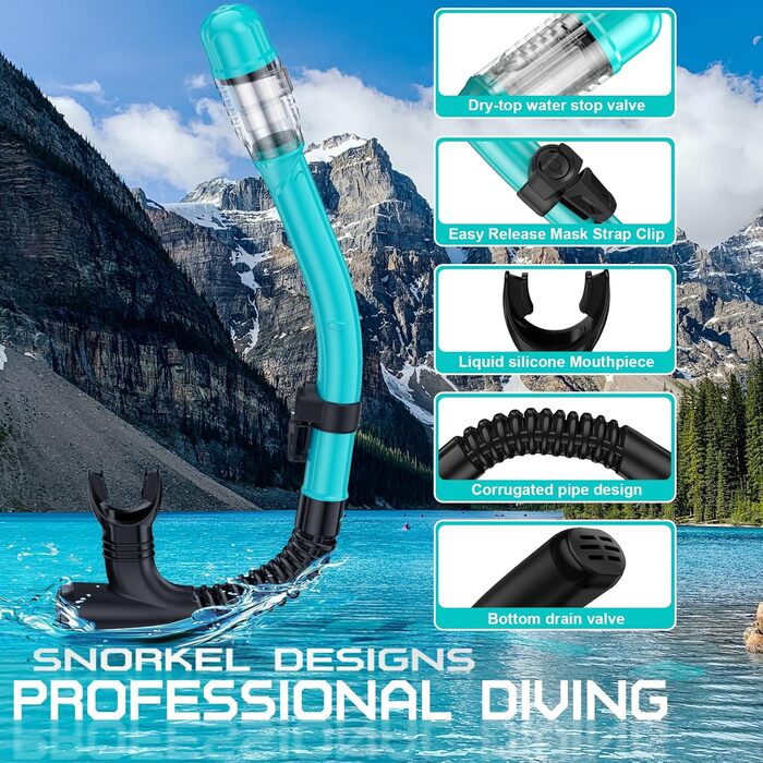 Набір для снорклінгу iParaAiluRy для дорослих: протитуманна маска з широким оглядом та трубкою для плавання, сноркелінгу і дайвінгу, рожевий колір