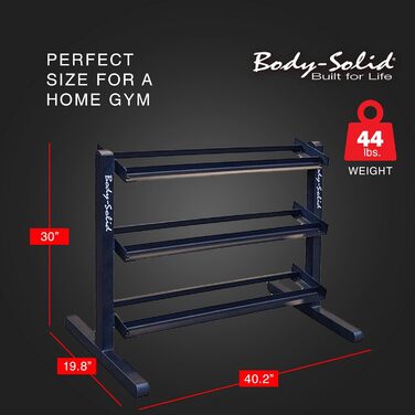 Стійка для гантелей Body-Solid GDR-363 універсальна, органайзер для гантелей, стелаж для гантелей, металевий, преміум-якість