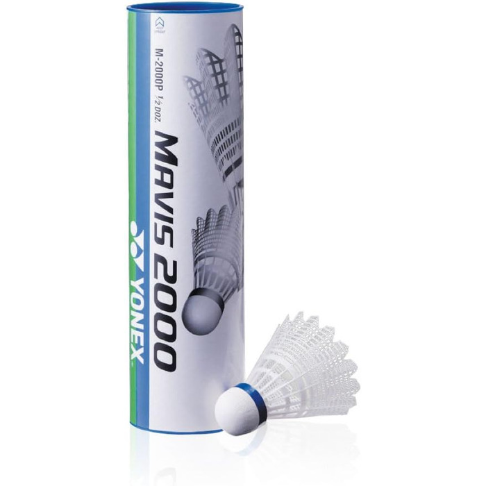 М'ячі для бадмінтону YONEX Mavis 2000, трубка з 6 шт, середні, сині