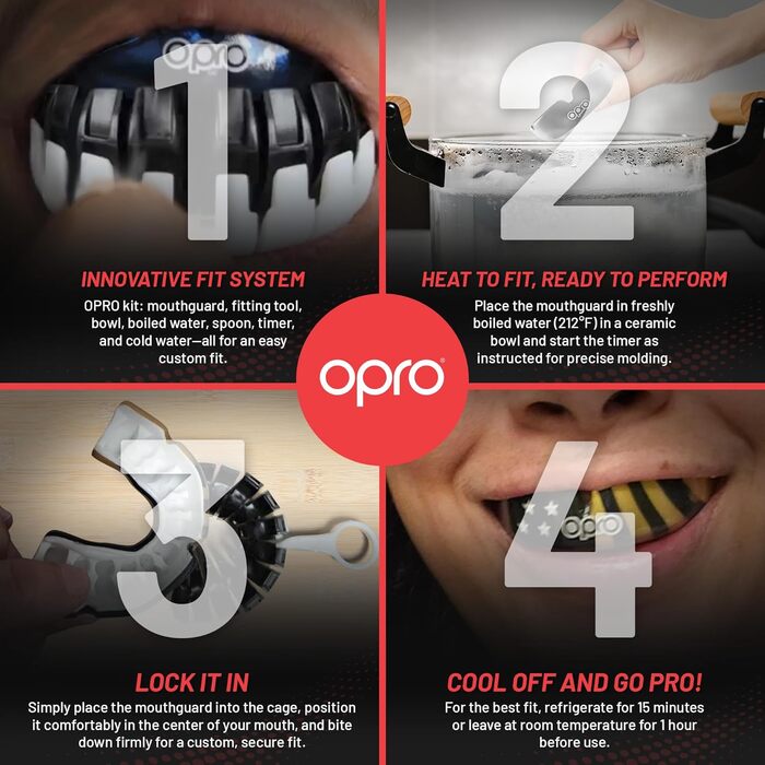 Захист для рота OPRO - Кастомний капу для боксу, ММА, єдиноборства, регбі та хокею - для дорослих та дітей - рівень стоматолога - з гарантією стоматолога - чорний/білий (прозорий, дорослі (10+))