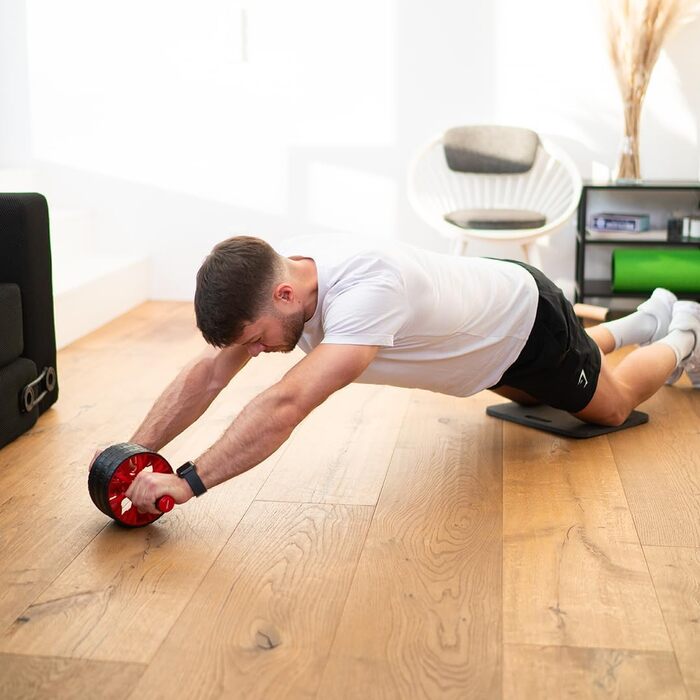 NEOLYMP Bauchtrainer для дому з підкладками для колін, килимком та роликом для пресу - тренажер для пресу, ролик для пресу, ролик-тренажер для пресу, Coremaster