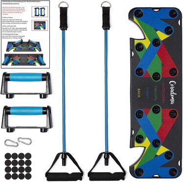 Дошка для віджимань Coradoma Push Up Rack Board 9 в 1 з ручками, кольорове кодування, для домашніх тренувань та фітнесу