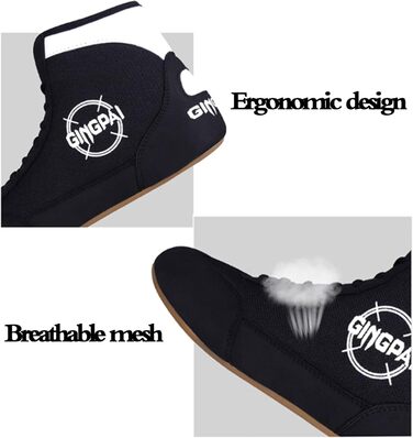 Боксерські кросівки для підлітків та дорослих, чорні. Комфортні, з антиковзаючою підошвою, дихаючі, зносостійкі. Unisex, для чоловіків та жінок. Розмір 39 EU.