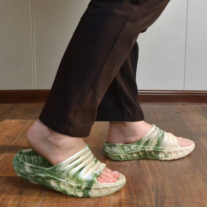 Чоловічі літні сандалі KuaiLu з підтримкою склепіння стопи, ортопедичні шльопанці від плоскостопості, зелені камуфляжні (40 EU)