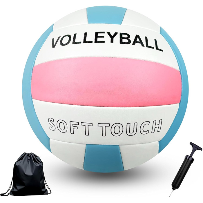 Волейбольний м'яч Bibykivn Official Size 5: водовідштовхуючий, для пляжу, басейну та спорту. З насосом, PVC-поверхня.