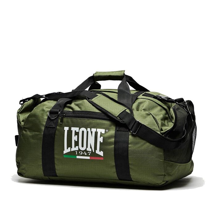 Гібридна спортивна сумка-рюкзак Leone 1947 для боксу та фітнесу, Army Green — велика сумка для тренувань з єдиноборств, Muay Thai