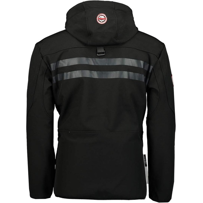 Куртка Softshell Geographical Norway Royal для чоловіків, водонепроникні, з капюшоном, для активного відпочинку (Чорний, XXL)