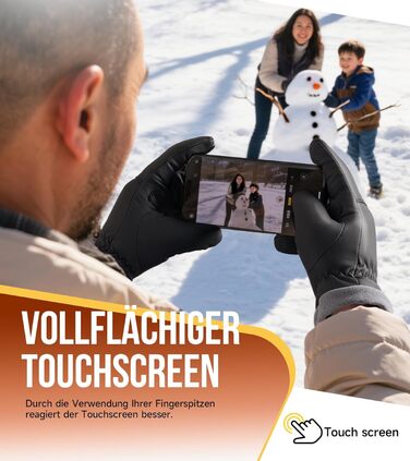 Рукавички PULIOU для чоловіків та жінок, зимові термо-рукавички для велосипеда, тепла зимова модель, вітронепроникні, з підтримкою сенсорного екрану, спортивні рукавички для бігу, їзди на велосипеді, альпінізму, чорного кольору