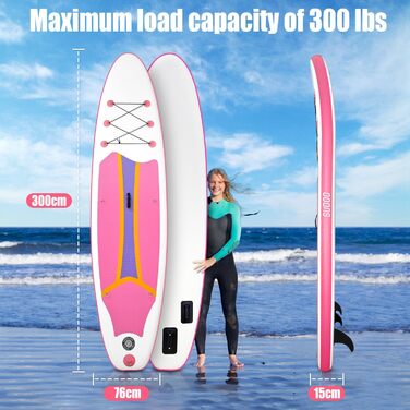 SUP дошка SUDOO надувна 300x76x15 см, 6