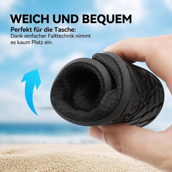 Чоловічі та жіночі водяні черевики для плавання, серфінгу та відпочинку на пляжі. Дихаючі, швидковисихаючі, унісекс, розмір 39 EU, чорний колір.