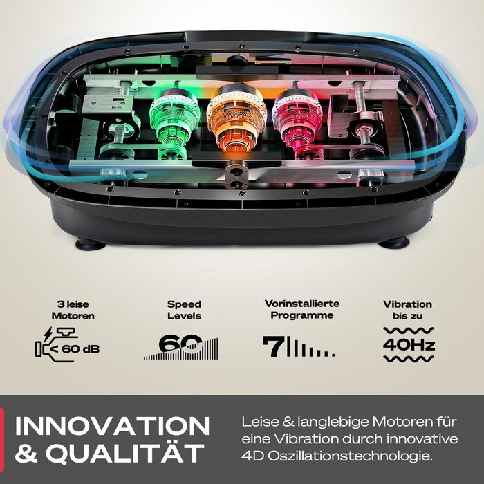 Платформа для вібрації Sportstech 4D Premium VP500 з LED-дисплеєм та Bluetooth | Для фітнесу та йоги вдома | Німецька якість