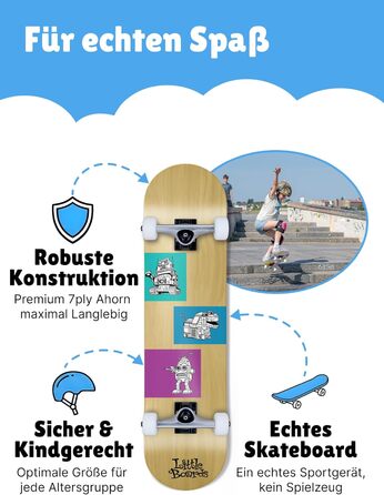 Скейтборд дитячий Kinder 7-шаровий клен, ABEC 5, для початківців 3-11 років (роботи, 8-11 років)