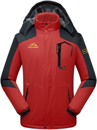 Чоловіча зимова куртка EKLENTSON: водонепроникна, вітронепроникна, з підкладкою, для туризму та активного відпочинку, 4 кишені, червона