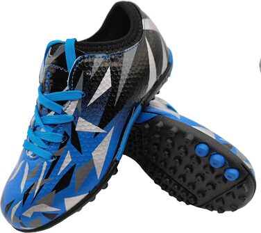 Дитячі футбольні бутси Kinder для штучного покриття, з шнурівкою, для тренувань та занять спортом на відкритому повітрі, розмір 30-40 (40 EU), блакитні