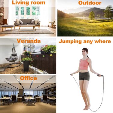 Скакалка TOQIBO з лічильником калорій та антиковзними ручками для тренувань, фітнесу, боксу та схуднення (для дітей та дорослих)