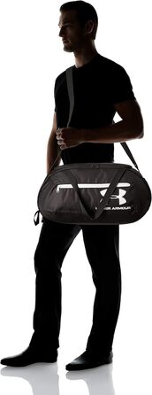 Спортивна сумка Under Armour UA Roland Duffle MD для чоловіків, універсальна та міцна, зручні відділення, чорна/біла, One Size