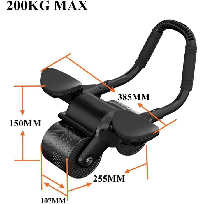 Ролик для пресу з автоматичним відскоком та підтримкою ліктів, чорний