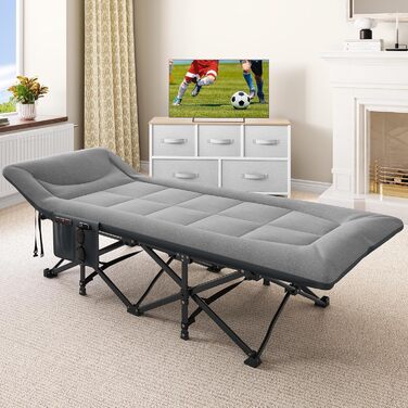 Розкладне ліжко YITAHOME для дорослих: міцне кемпінгове ліжко з вантажопідйомністю 260 кг, сіре