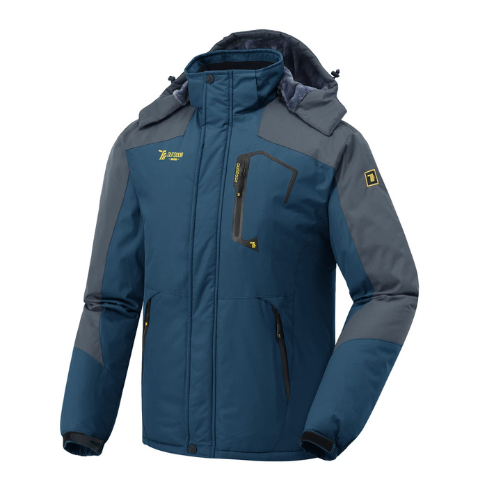 Чоловіча зимова куртка donhobo Softshell: водонепроникна, вітрозахисна з флісовою підкладкою та знімним капюшоном, темно-синя (Denimblau)