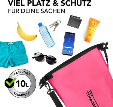 Водонепроникний рюкзак Dry Bag | Сумка-мішок Dry Bag | 2L, 5L, 10L, 20L | Для човнів, каяків, риболовлі та кемпінгу (Вертикальний, Рожевий)