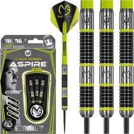 Дротики WINMAU Michael Van Gerwen MvG Aspire, вольфрамові, сталевий наконечник, з призмовими крилами та нейлоновими хвостовиками, 25 г