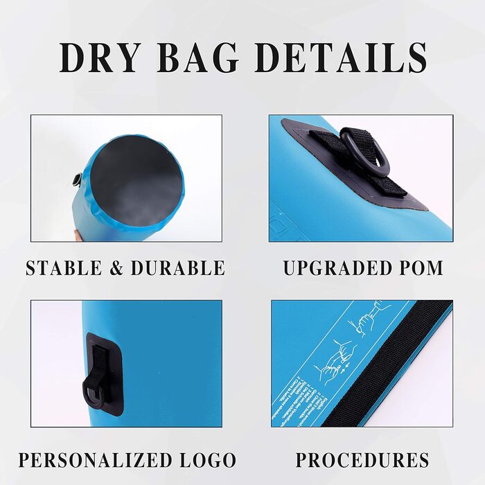Водонепроникний мішок IDRYBAG 10L: для каякінгу, сплаву, подорожей та активного відпочинку (Hellblau)