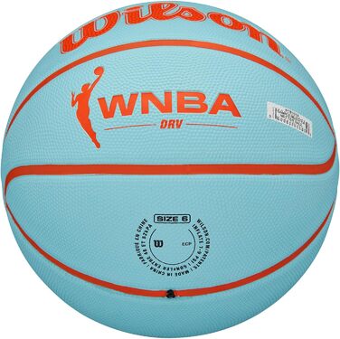 М'яч для баскетболу Wilson WNBA DRV Outdoor, Aqua/Orange, розмір 6
