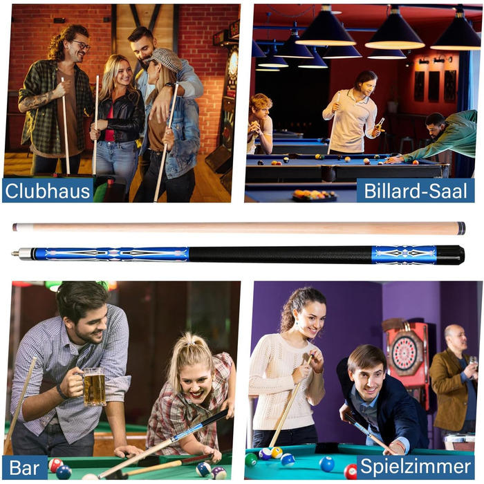 RAYNA GAMES: Більярдний кий для професійних гравців - якісний набір з канадського ахового дерева, з нержавіючою сталею, 58 дюймів, для дорослих