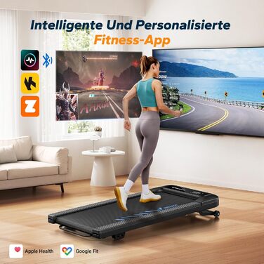 MERACH Walking Pad - біговий килимок для дому та офісу, автоматична нахил 9%, швидкість 1-6 км/год, потужність 2.5PS, підходить для ваги до 120 кг, керування через додаток та пульт, чорний