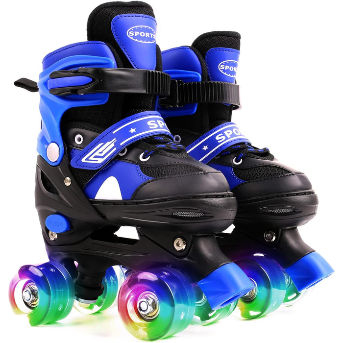Дитячі ролики Ceestyle з регулюванням розміру, класичні ролики Disco з підсвічуванням, блакитні, розмір 27-37