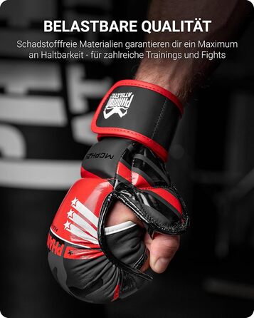 Боксерські рукавички Phantom Apex | Професійні рукавички для спарингу, бою, боксу, фріфайту (Raider - Чорний/Червоний, L-XL)