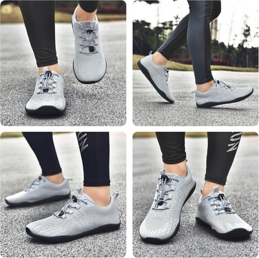 Geweo Взуття для пішохідної ходьби без шкарпеток: зручні кросівки для жінок та чоловіків з широкою передньою частиною, легкі спортивні кросівки для фітнесу, джогінгу, трейлу, хандрі, подорожей. Zero-Drop підошва, унісекс, розміри 37-47 EU (45 EU широка, с