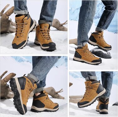 Чоловічі зимові черевики AX BOXING: утеплені, трекінгові, для хайкінгу, жовті, 41-46 EU