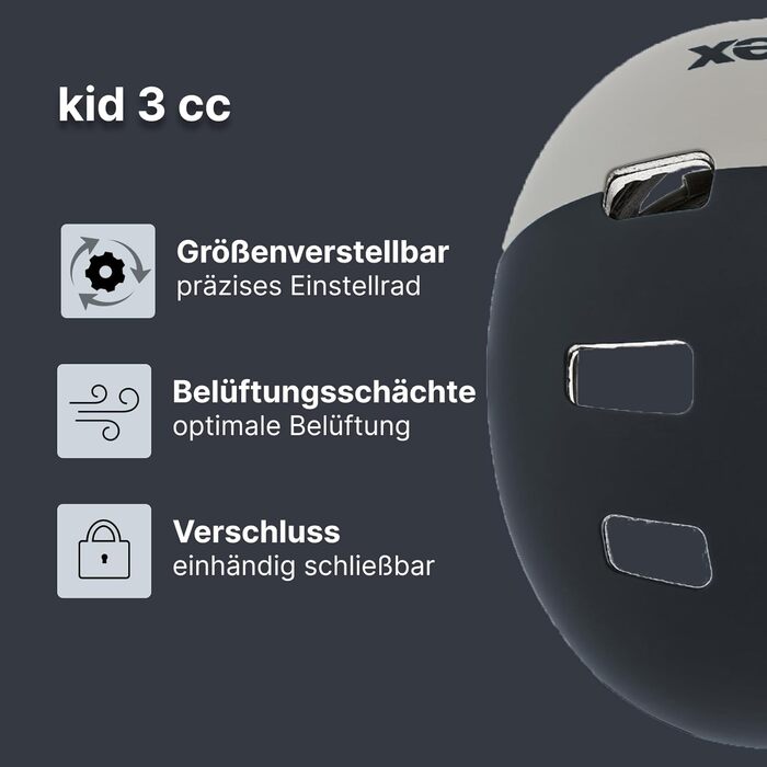 Велосипедний шолом uvex kid 3 cc для дітей, чорний, 51-55 см, регулювання розміру, оптимальна вентиляція