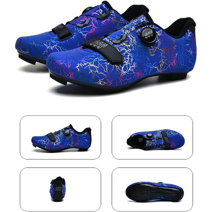 Велосипедні шкарпетки для чоловіків та жінок, шосейні та MTB велотуфлі, сумісні з Look SPD SPD-SL, дихаючі, для їзди на відкритому повітрі (45 EU, Сапфір)