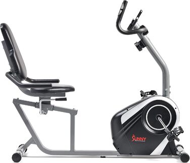 Магнітний велотренажер Sunny Health & Fitness SF-RB4616S для дому, 8 рівнів навантаження, LCD-монітор, вимірювання пульсу, до 136 кг