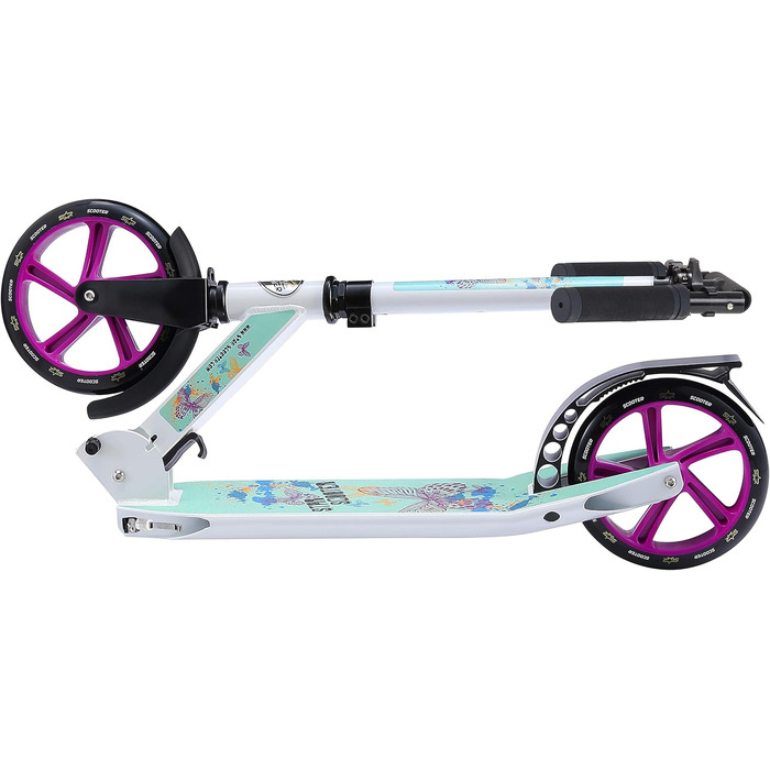Дитячий та дорослий алюмінієвий самокат STAR SCOOTER з великими колесами 205 мм, міський круїзер для хлопчиків і дівчат від 6 років